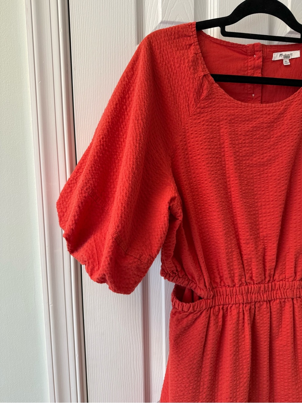 Madewell Rust Open Back Mini Dress Tiered Skirt XL - Picture 8 of 12